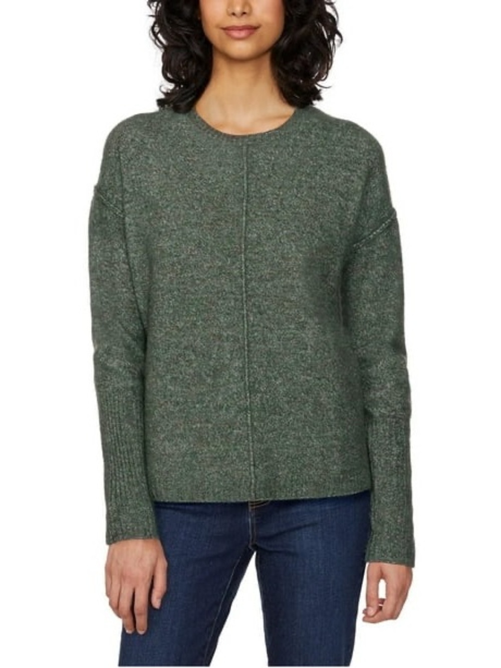 Legendary Outfitters Crewneck Sweater Heather Green Olive Knit Pullover Size M